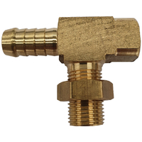 06-M13L-08MF16 Tee. 1/2 Tail X M16 Female X Long M16 Male With Locknut
