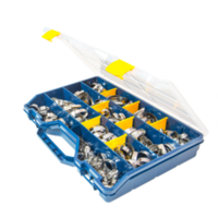 Norma Assortment 16700150 One Ear Clamp 150 Piece Kit | 7.3-9mm To 23.9-27.1mm Ø | Incl. Tool | Stainless Steel