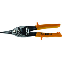 KC Tools Straight Cut Tinsnips, Aviation, Straight Cut Action, Yellow Handle