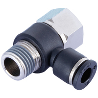 20-007-0402 QF7 1/4 Tube x 1/8 BSP Push-In Single Banjo M&F Elbow