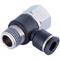 20-007-0404 QF7 1/4 Tube x 1/4 BSP Push-In Single Banjo M&F Elbow