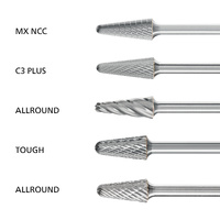 Cone Radius End Burr KEL 1/4" Shank SL