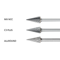 Pointed Cone Burr SKM 1/4" Shank SM