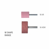 W Shape Cylindrical 1/4" & 6mm Shank Aluminium Oxide - Pink - O Hardness