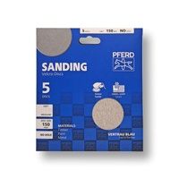 5 Pack paper Velcro Discs - Aluminium Oxide - 150mm No Hole