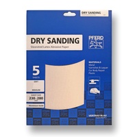 5 Pack Abrasive Sheets Dry - Aluminium Oxide 230 x 280mm - Various Grits
