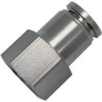 23-010-0404 1/4 Tube x 1/4 BSP Stainless Steel Push-In Female Connector