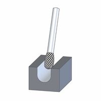 Tree Radius End Burr RBF 6mm Shank  RBF 1225/6 NON-FERROUS