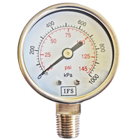 27-05B4-160SC Pressure Gauge 50mm 16000 KPA 1/4 BSPT Bottom Entry Dry Stainless Steel Safety Case