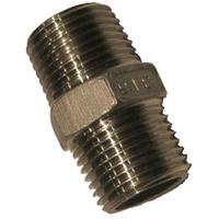 31-227-06 #27SS 3/8 NPT Stainless Steel Hex Nipple