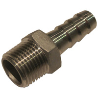 31-SSNP.30404 P3SS 1/4 Barb x 1/4 NPT 316 Hose Tails (male)
