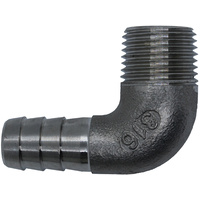 31-SSP.60404 P6SS 1/4 Barb x 1/4 BSPT 316 Hosetail Male Elbow