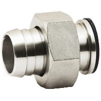 31-SSP250404 P25SS 1/4 Barb x 1/4 BSP 316 Nut & Tail - Flat Seat