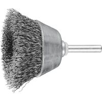 Shaft Mounted Cup Brush - Crimped STEEL Wire - 6mm Shaft  TBU 5010/6 ST 0.30