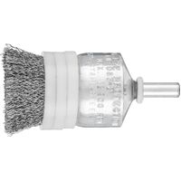 Pencil Brush 6mm Shaft Mounted - Crimped STEEL Wire Limiting Rings  PBUR 2525/6 ST 0.20