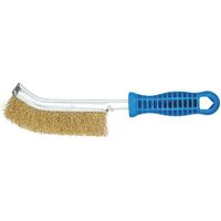 Curved Hand Scratch Brush HBG - Premium - Plastic Handle - 265mm   HBG 10 MES 0.30 Brass