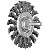 Wheel Brush Premium 6mm Shaft Mounted - Twist Knot Wire RBG 7006/6 STEEL 0.35