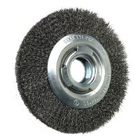 Bench Wheel Brush with Arbor Hole General Purpose - Crimped RBU 15025/50.8 INOX 0.30 (Inc. Bushes)
