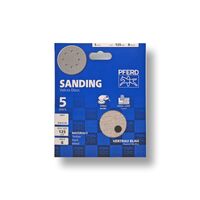 5 Pack paper Velcro Discs - Aluminium Oxide - 125mm  8 Hole - 80 Grit