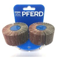 POS Mounted Flap Wheel Fan Grinder Aluminium Oxide - 6mm Shank  F 6030/6 A 80 Grit (2pk)