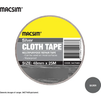 Cloth Tape 48mm Silver - Pack of 12