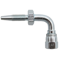 56-HSE-J07 Hose End Stud 90deg 7/16 JIC Female Steel Lubrication Fitting