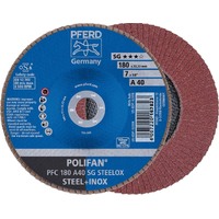 POLIFAN Flap Disc Premium Aluminium Oxide - STEEL / INOX  PFC 180 A 40 SG