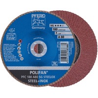POLIFAN Flap Disc Premium Aluminium Oxide - STEEL / INOX  PFC 180 A 80 SG
