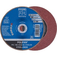 POLIFAN Flap Disc Premium Aluminium Oxide - STEEL / INOX  PFC 180 A 120 SG