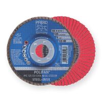 POLIFAN STRONG - Flap Discs Premium SG COOL Ceramic STEELOX - STEEL / INOX Stainless Steel 125mm 40 Grit