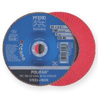 POLIFAN STRONG - Flap Discs Premium SG COOL Ceramic STEELOX - STEEL / INOX Stainless Steel 180mm 40 Grit