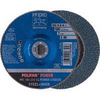 POLIFAN Flap Disc Premium Zirconia - STEEL / INOX  PFC 180 Z 40 SG - POWER