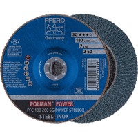 POLIFAN Flap Disc Premium Zirconia - STEEL / INOX  PFC 180 Z 60 SG - POWER