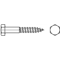 M6X30 Hex Head Coach Screw DIN 571 A4 / 316 Stainless Steel