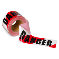 Barrier Tape Red & White  Danger 100M X 75mm