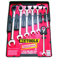 KC Tools 7 Piece Spanner Set, One Way Gear Ratchet, 5/16" - 3/4"