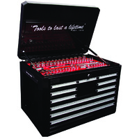 KC Tools Premium 10 Drawer Full Depth Tool Box (Black, 712 x 472 x 497