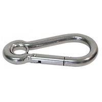 Spring Hook with Eyelet - 4mm 316 Grade Stainless Steel