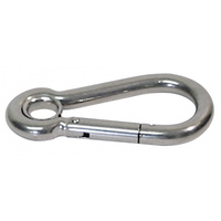 Spring Hook with Eyelet - 12mm 316 Grade Stainless Steel