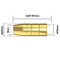 Bernard® style Gas Nozzle Copper Tapered - 4394