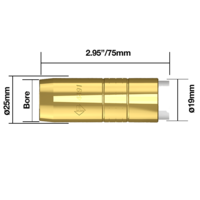 Bernard® style Gas Nozzle Copper Straight - 4591