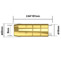 Bernard® style Gas Nozzle Copper Straight - 4393