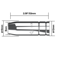 Binzel® Style Gas Nozzle Cylindrical BZL 14/15 - NZCY15