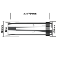 Binzel® Style Gas Nozzle Cylindrical BZL 36 - NZCY36