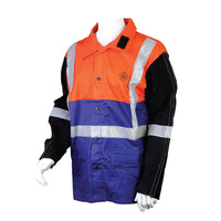 Proban Jacket Leather Sleeves Blue/Hi Viz Orange 5XL - AP2630HA5XL