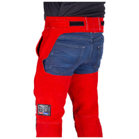Big Red Leather Welders Trousers - Seatless