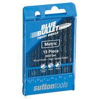 Sutton Drill Set D102 SM1 13Pce Jobber HSS Blue 1.0 - 6.5 X 0.5 + 3.2, 4.8mm