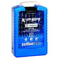 Sutton Drill Set D105 V2 21Pce Jobber Viper HSS Bright 1/16-3/8X1/64ths