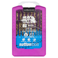 Sutton Drill Set D109 SM2 19Pce Jobber Heavy Duty Cobalt Split Point 1.0-10.0X0.5mm