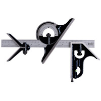 CSQ/12/4/St Groz Combination Square Set, 4 PCS Set, With 12/300mm Blade Length